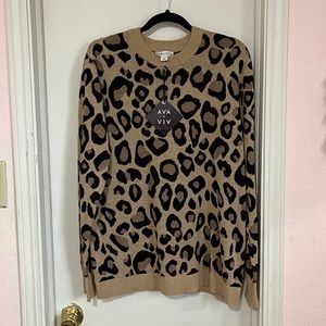 Cheetah print long sleeve jumper sweater